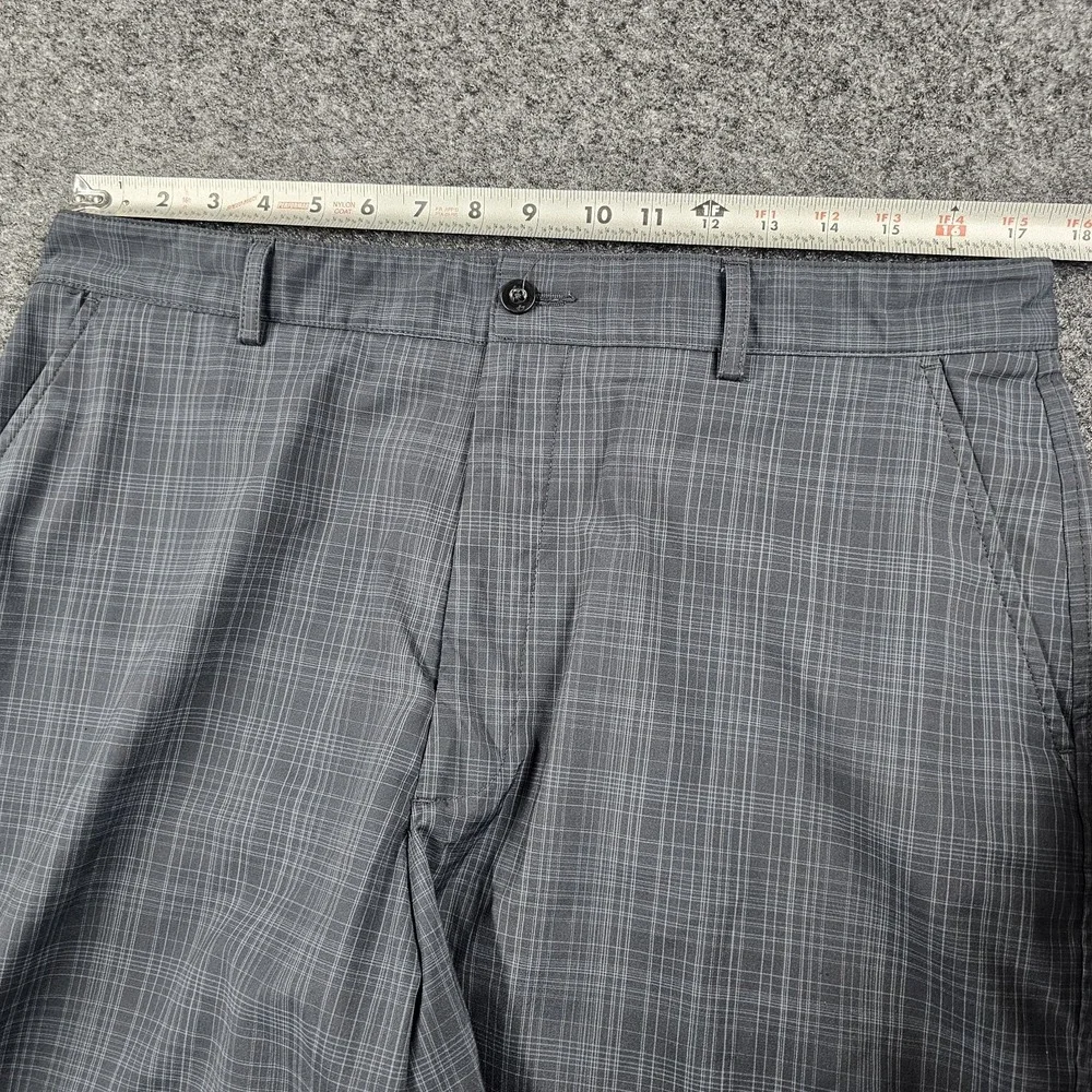 Bolle Golf Tech Shorts Mens 36 Black Gray Plaid Stretch Performance Flat Front